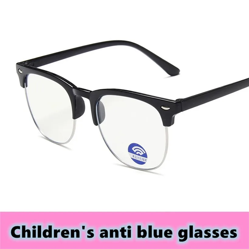 2020 New  classics half frame flat light glasses for children's vision protection Children's fashion blue light proof glasses