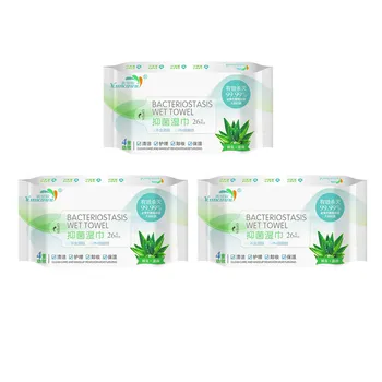 

3pack Antibacterial Wet Wipe Tissue Clean Hand Health Care 26 wipes/pack Alcohol-free No Smell Portable Wet Tissues Cleaning