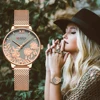 CURREN las mujeres relojes de lujo superior de acero inoxidable correa de reloj de pulsera para las mujeres Rosa reloj de cuarzo reloj de señoras ► Foto 1/6