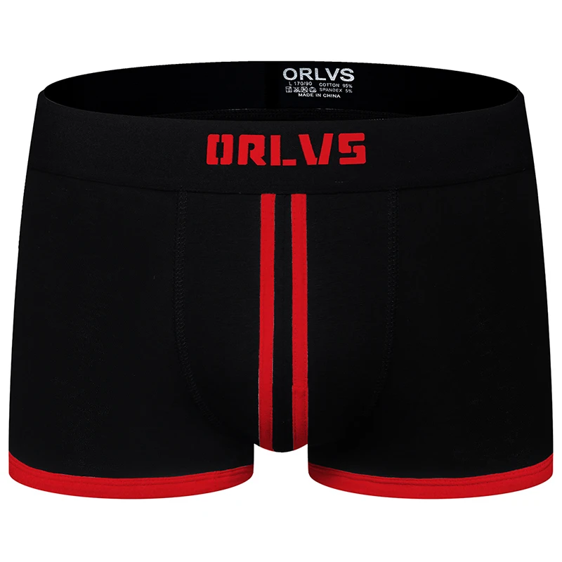 ORLVS Брендовые мужские боксеры, нижнее белье, Cueca Tanga, дышащие удобные трусы, хлопковые боксеры, шорты, быстросохнущие мужские трусы - Цвет: OR167-red