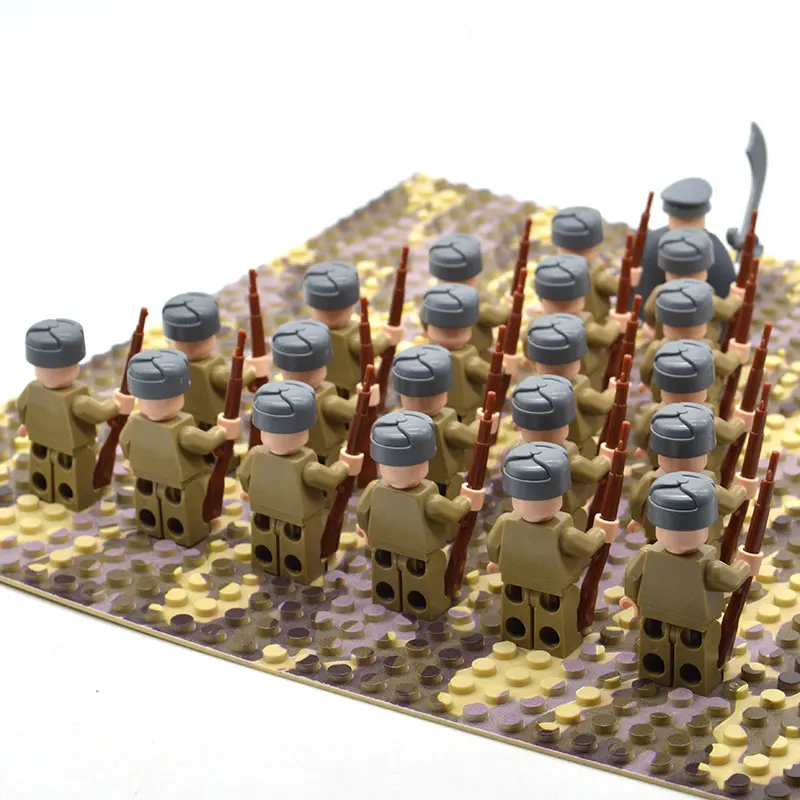  21pcs/set WW2 Blocks Soviet Toys Soldiers Army of Russia Troops Military Designer Building Construc