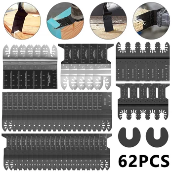 

62 Pcs/set Professional Upgrade Oscillating Saw Blades Universal Quick Release Multitool Tool Blade Japan Tooth