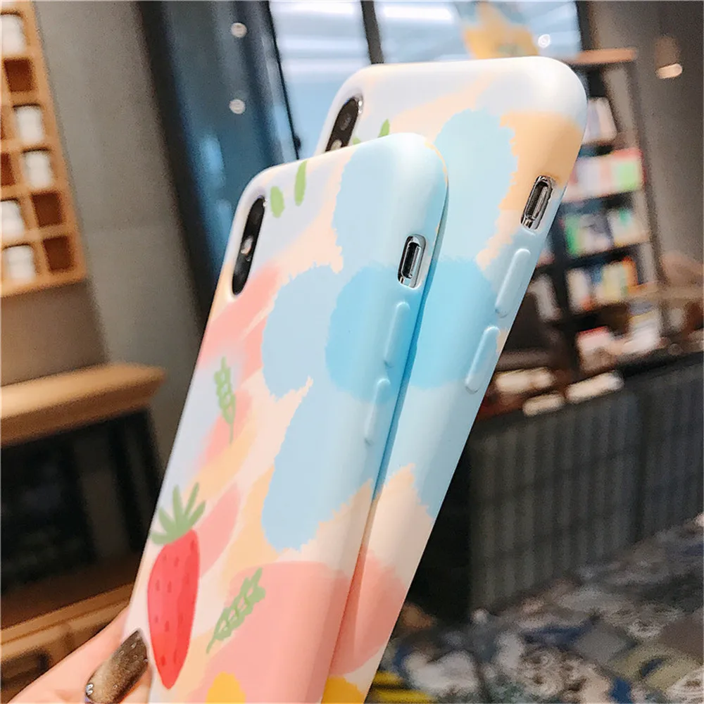 Для iPhone 11 XS Max X XR чехол для телефона Набор для iPhone 6 6s 7 8 Plus чехол с рисунком цветов клубники ТПУ мягкий чехол