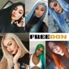 FREEDOM-Peluca de cabello sintético para mujer afroamericana, cabellera larga y lisa de 30 pulgadas, color arcoíris, Rubio y azul, Cosplay ► Foto 3/6