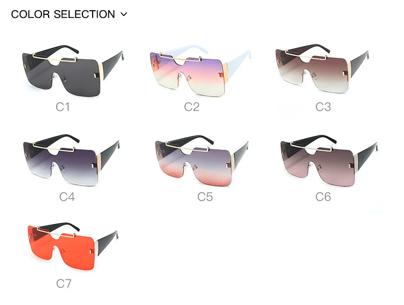 Модные квадратные солнцезащитные очки для женщин Роскошные брендовые дизайнерские негабаритных градиент цельные солнцезащитные очки мужские новые Оттенки UV400 Oculos