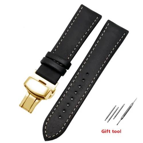 PEIYI 20 мм 22 мм кожаный+ Силиконовый ремешок для часов подходит для huawei Watch GT/Watch2 Pro/Classic/Honor Magic Quick Release - Цвет ремешка: matt black golden A