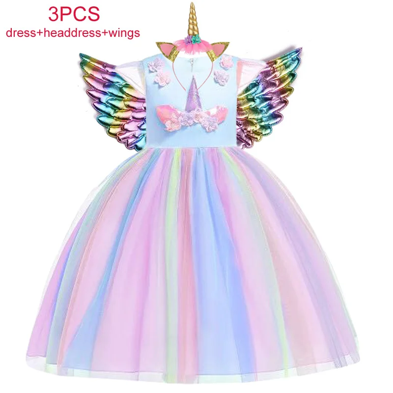 

Unicorn Dress Christmas Birthday Party Kids Dresses For Girls Princess Dress Children Costume Cinderella Dress fantasia infantil