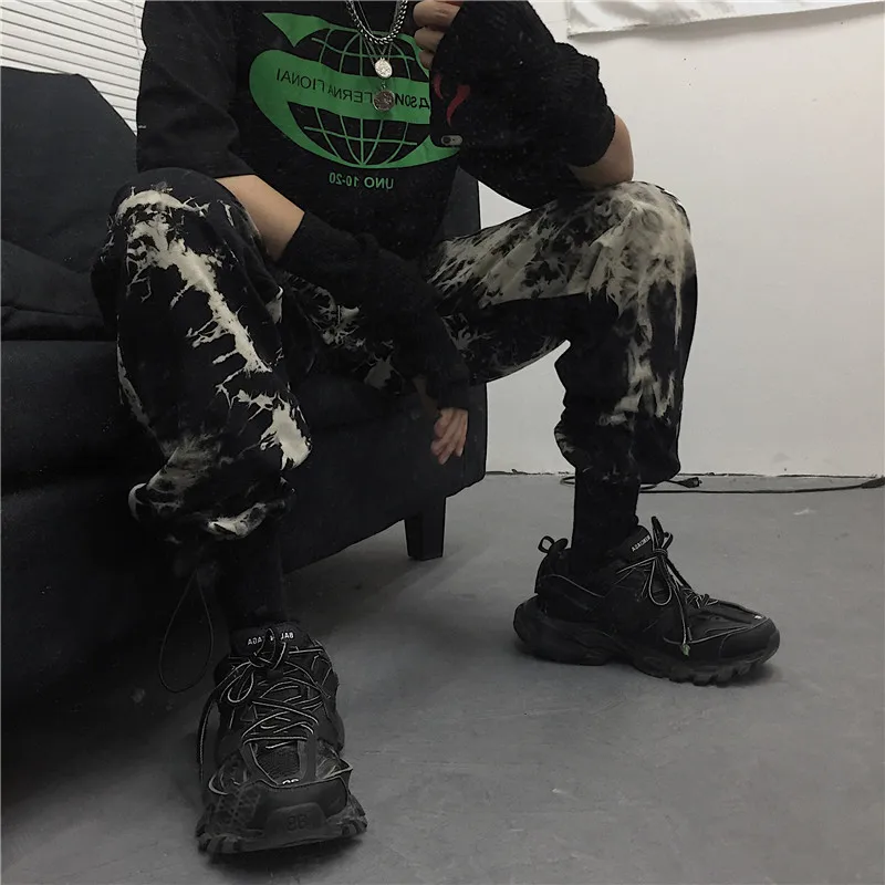 Woherb Tie Dye уличная карго Брюки женские повседневные джоггеры Harajuku с высокой талией свободные женские брюки корейский стиль женские брюки
