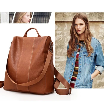

Korean-style Backpack Anti-Theft Backpack Retro Backpack Solid Color Backpack