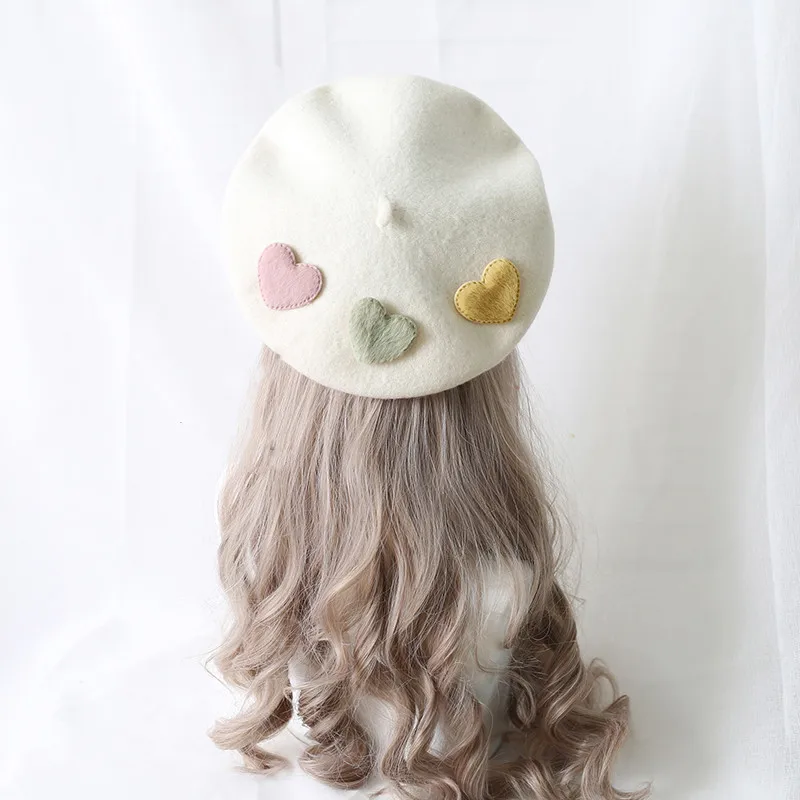 Girls Kawaii Beret Women Wool Felt Hat cowboy hats cowgirl hats cotton flat cap