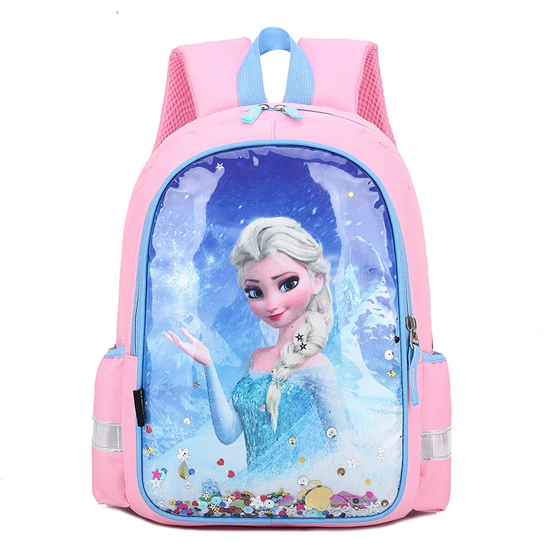 Детский рюкзак Disney Frozen Elsa с мультипликационным принтом вместительная сумка для