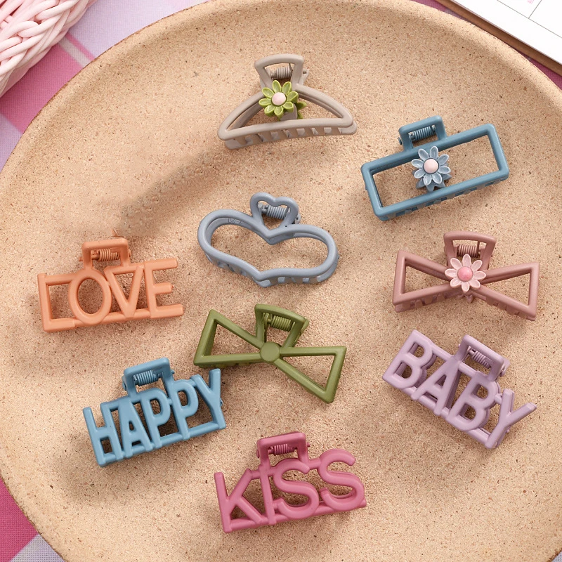 

New Fashion Alloy Simple Geometric cartoon letter flowers Barrettes Hairpins For Women Girl Clamp Hair Accessorie Headwear