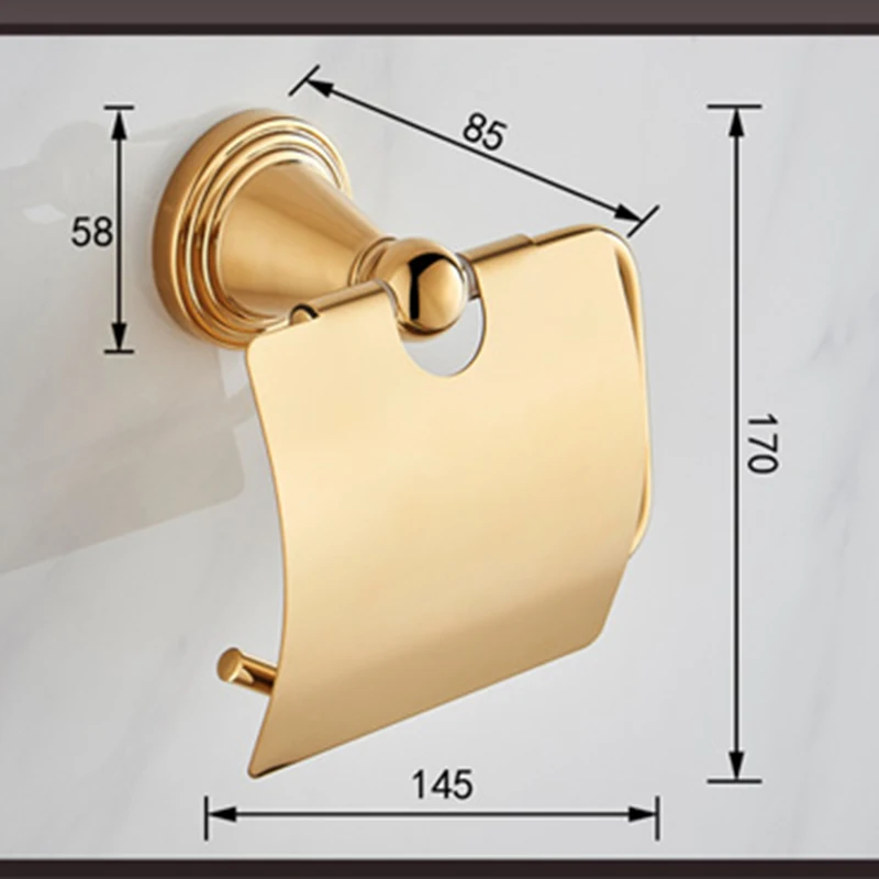 Роскошный держатель бумаги для ванной настенный классический золотая Полироль туалетный Держатель для полотенца бумажный стеллаж аксессуары для ванной комнаты