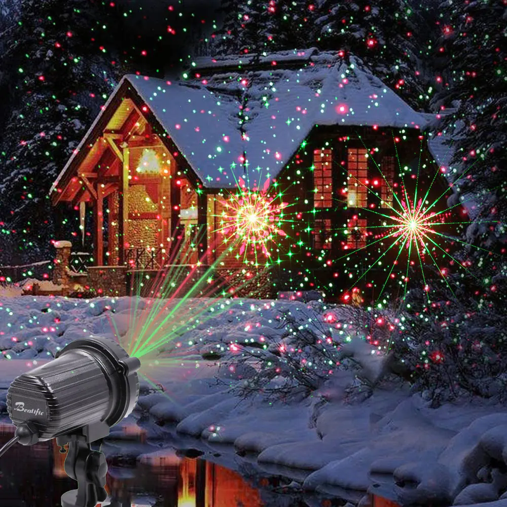 Outdoor Christmas Laser Projector New Year Decorations Lights 2021 Dynamic 32 Patterns with Remote