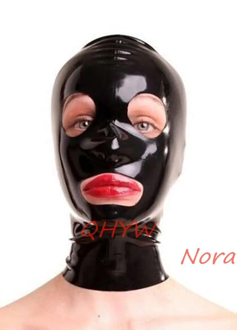 

Sexy design Women Full Face Mask handmade Latex Hood Open Eye and Nose Holes fetish customize size wonder cosplay costume