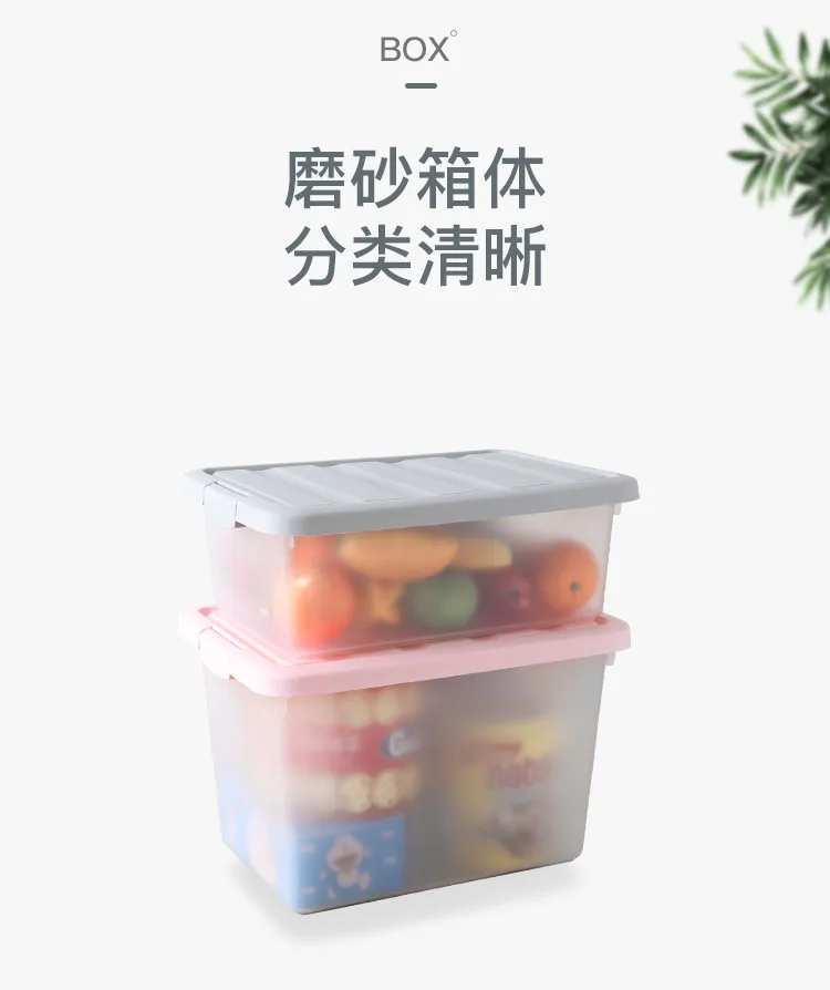 Большая коробка для хранения прозрачная матовая с крышкой одежда корзина для хранения игрушек Бытовая пластиковая коробка для органайзеров mx10181504