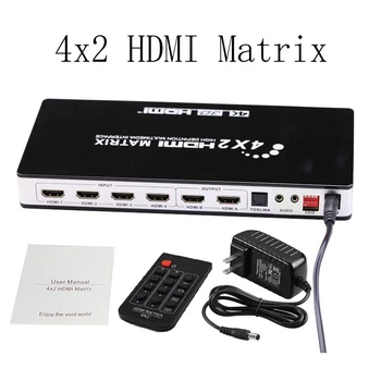 

Full HD 4K 1080P HDMI Matrix 4X2 HDMI Switch 4 in 2 out Splitter Video Converter w/ Toslink Audio For PS3/4 Game Player PC to TV