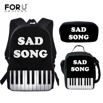 

FORUDESIGNS 2020 high quality School bag for Teenagers boys girls Patchwork Piano Keyboard Men laptop backpacks orthopedic Bags