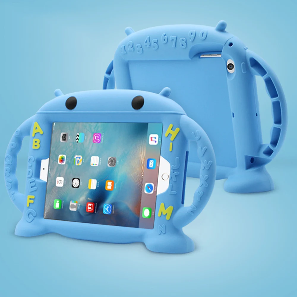 

Children's Portable Tablet Case For Ipad mini1 2 3 45 Cartoon Silicone Protective Cover Anti Falling Full Edge Flat Case