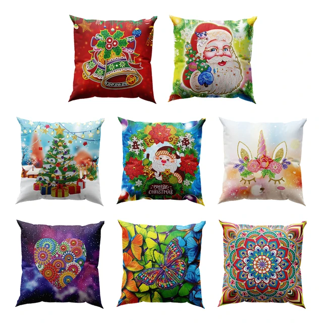 Merry Christmas DIY Decorative Pillow Stencil Kit - DIY Accent Pillows for  Christmas Decor