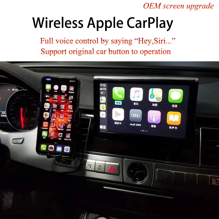Беспроводная Apple CarPlay Android Авто экран зеркало A3 A4 A5 A6 Q5 Q7 A8 для Audi 3g MMI навигационная камера заднего вида