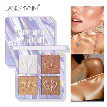 

Langmanni New Four-color High-disc Baking Powder Outline High-gloss Powder Silhouette Repair Volume Powder Makeup