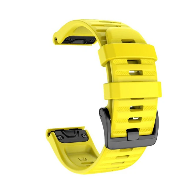 Ремешок для часов QuickFit 26 22 20 мм для Garmin Fenix 6 6X Pro 5 5X Plus 3 3HR силиконовый ремешок Fenix6 Fenix5 часы Easyfit - Цвет: Цвет: желтый