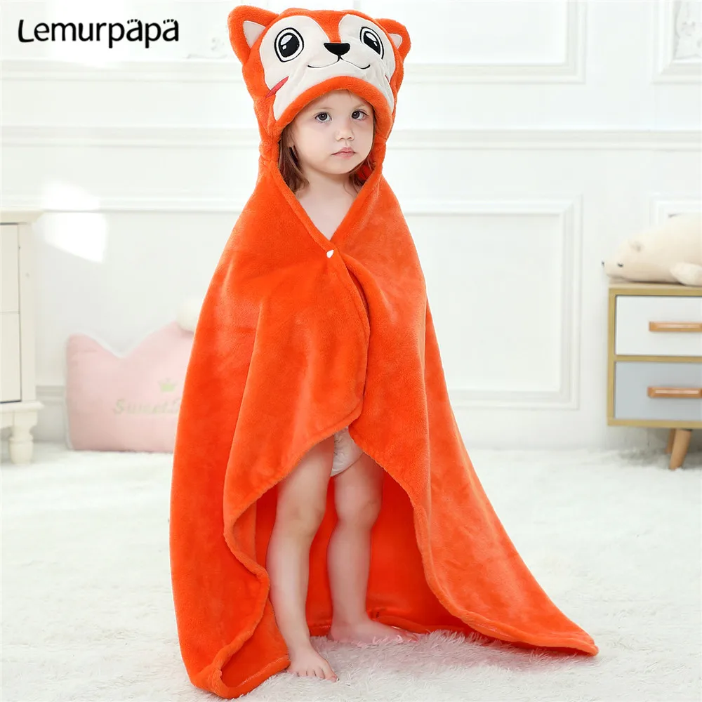 Animal Baby Blankets Boys Girls Clothes With Hoodie Blanket Bath Towel Cartoon Sleeping Blankets Sandy Beach Infant Wrap