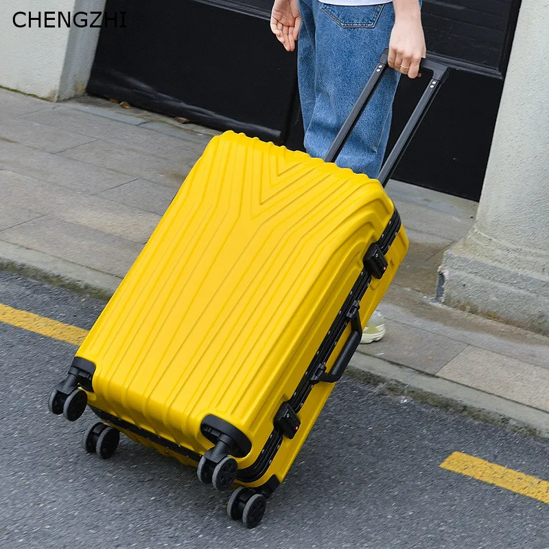 CHENGZHI чемодан на колесиках алюминиевая рама/молния 2" 22" 2" 26" 29 дюймов Ретро ABS чемодан на колесиках Спиннер колеса переноска ons дорожная сумка