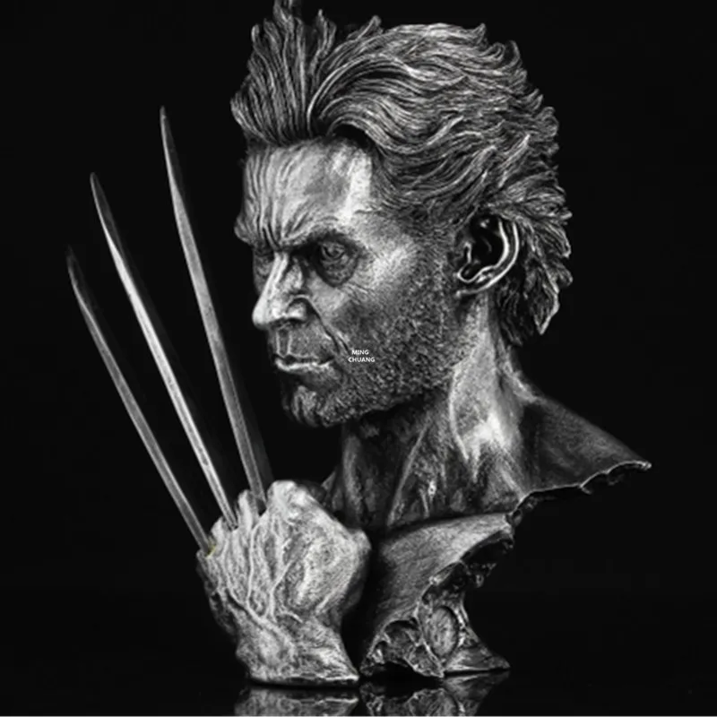 1" Статуя Мстителей X-men бюст Росомаха Джеймса Howlett голова портрет подарок на день рождения анимационная фигурка GK игрушечная коробка 26 см V215