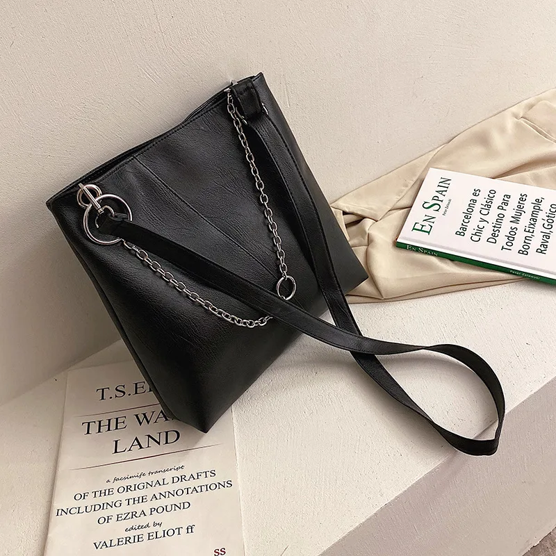

2019 Autumn And Winter New Style Korean-style Simple Versatile Handbag Large Capacity Shoulder Bag Tote Bag WOMEN'S Bag