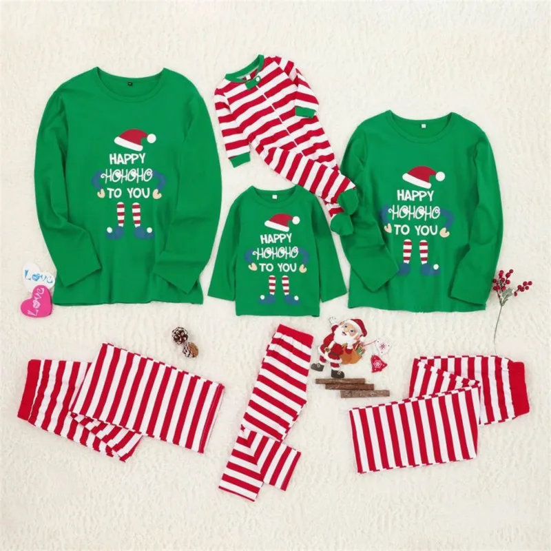 Рождественские пижамы для всей семьи; Семейные комплекты; Рождественская праздничная одежда; пижамный комплект для взрослых и детей; хлопковый Детский комбинезон; одежда для сна