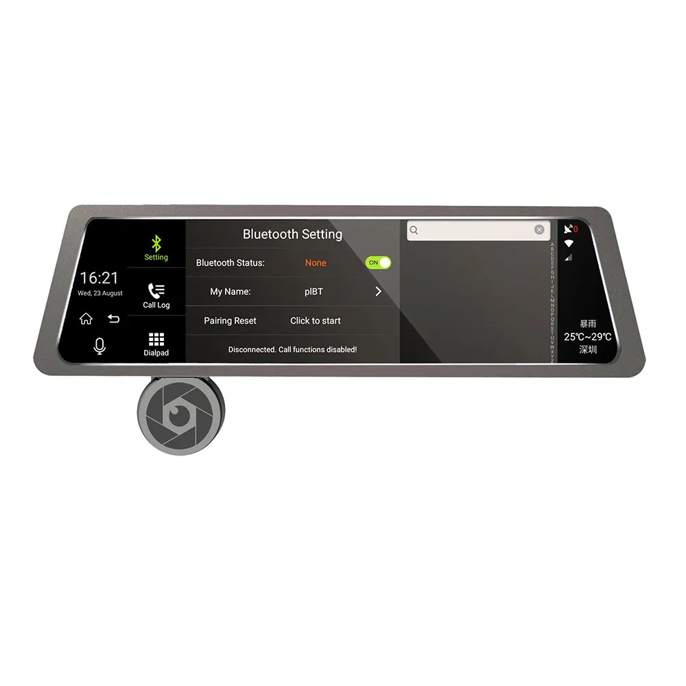 Lente doble retrovisor cámara de respaldo Monitor de visión trasera de coche Digital Universal espejo para videocámaras - 6