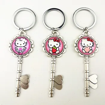 

Jiangzimei 24pcs cartoon doll,Sofia KT Cat,Snow White,mermaid,silver keychain necklace jewelry set for Girls party gift