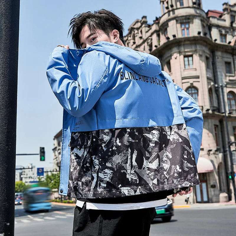 

Jacket Men's Fashion Outdoor 2019 Autumn New Style Camouflage Handsome Hooded Loose-Fit Casual Coat