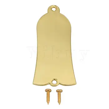 

Yibuy Iron Core Bell Style 2 Hole Gold Electric Guitar Truss Rod Cover