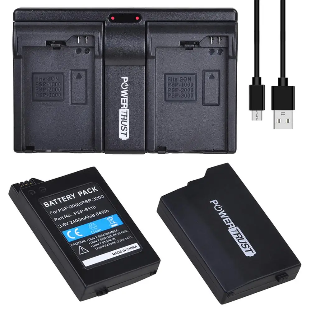 2x Psp2000 Psp-3000 Psp-s110 Battery And Charger For Sony Psp2000 3000  Playstation Portable Controller Psp-2000 Psp-2001 - Digital Batteries -  AliExpress