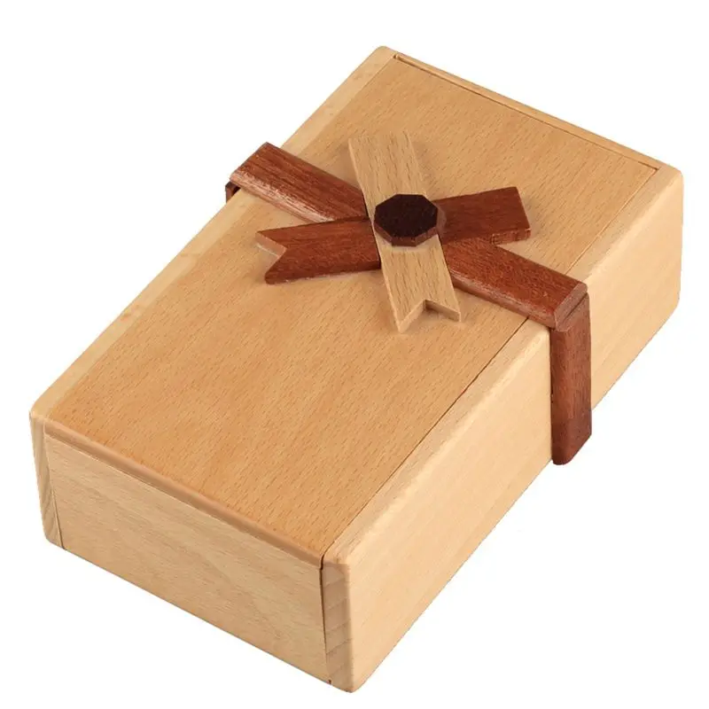 

Puzzle Gift Case Box with Secret Compartments Wooden Money Box to Challenge