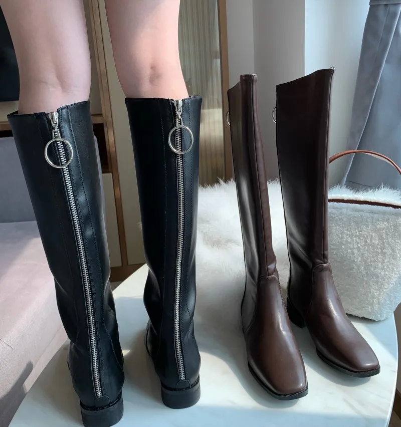 

Shoes Women Boots Winter Bootee Woman 2019 Booties Ladies Lace Up Chunky Heel Back Zip Sexy Thigh High Heels High Sexy Luxury