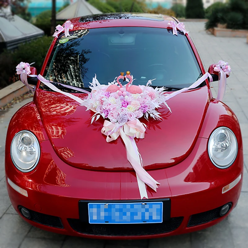 Wedding Car Decoration Flowers Romantic Style Wreath Garden Party Festival Decor 