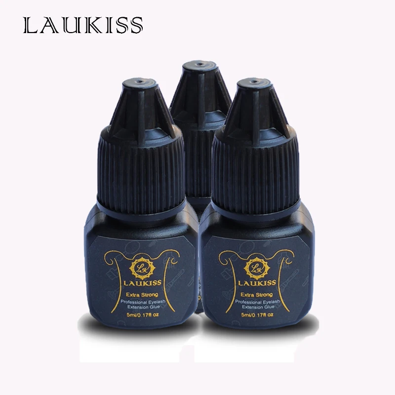 

5ml Eyelash Extension Glue 0.5 Seconds Fast Drying Eyelashes Glue Pro Lash Glue Black Adhesive Retention 5-7 weeks LAUKISS