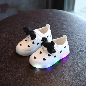 

baby toddler sneakers bowknot casual shoes Luminous Sneakers for Girls cute print flower shoes for baby
