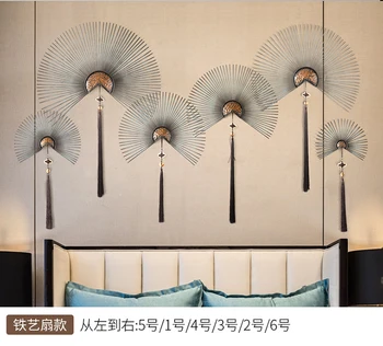 

3D Traditional Chinese Iron Wall Decor for living room Background wall hanging fans Room decoration iron fan wall hang decor