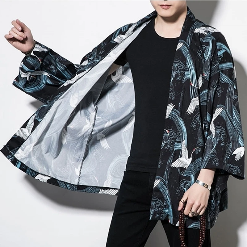 Yukata haori, мужское японское кимоно, кардиган, мужской костюм самурая, одежда, кимоно, куртка, мужское кимоно, рубашка yukata haori KK001