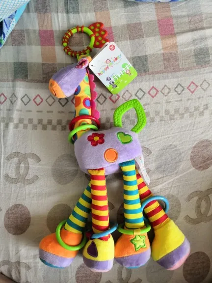 Качественный олень, плюшевые игрушки, кровать, детские мобильные подвесные детские погремушки, игрушка жираф с кольцом колокольчика, Детские Прорезыватели, игрушки в подарок