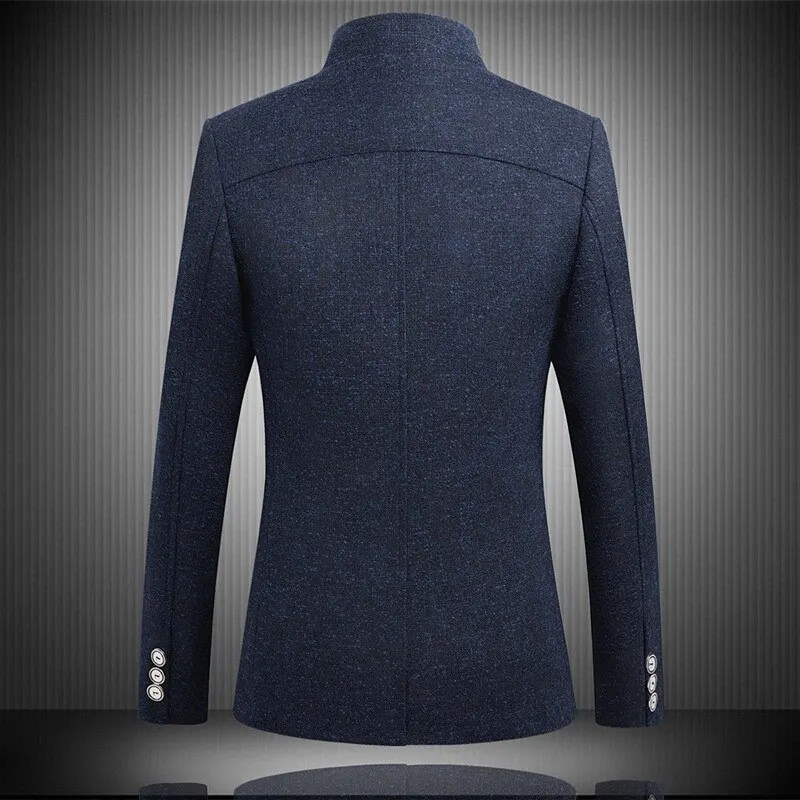 Adisputent Chinese Style Business Casual Stand Men Jacket New Collar Male Blazer Slim Mens Blazer Jacket Plus Size 5XL