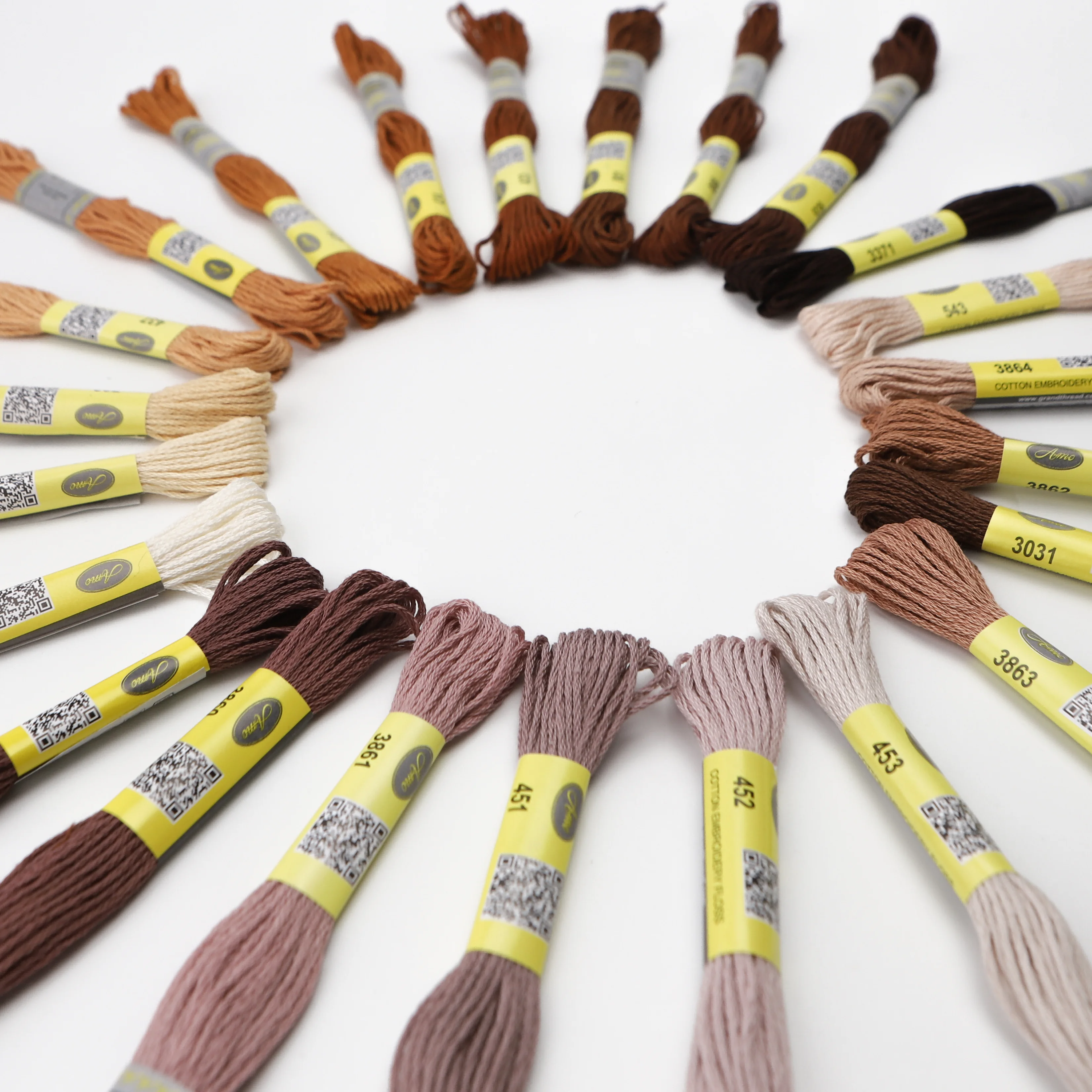 Sewing & Fiber Embroidery 12 x Brown Mix Rustic embroidery thread ...