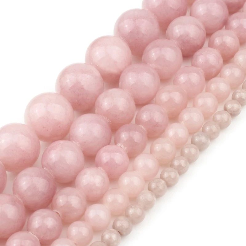 Wholesale Natural Stone Light Purple Pink Jade Round Loose Beads For Jewelry Making Diy Bracelet Necklace 4 6 8 10 12 Mm 15 Inch Beads Aliexpress