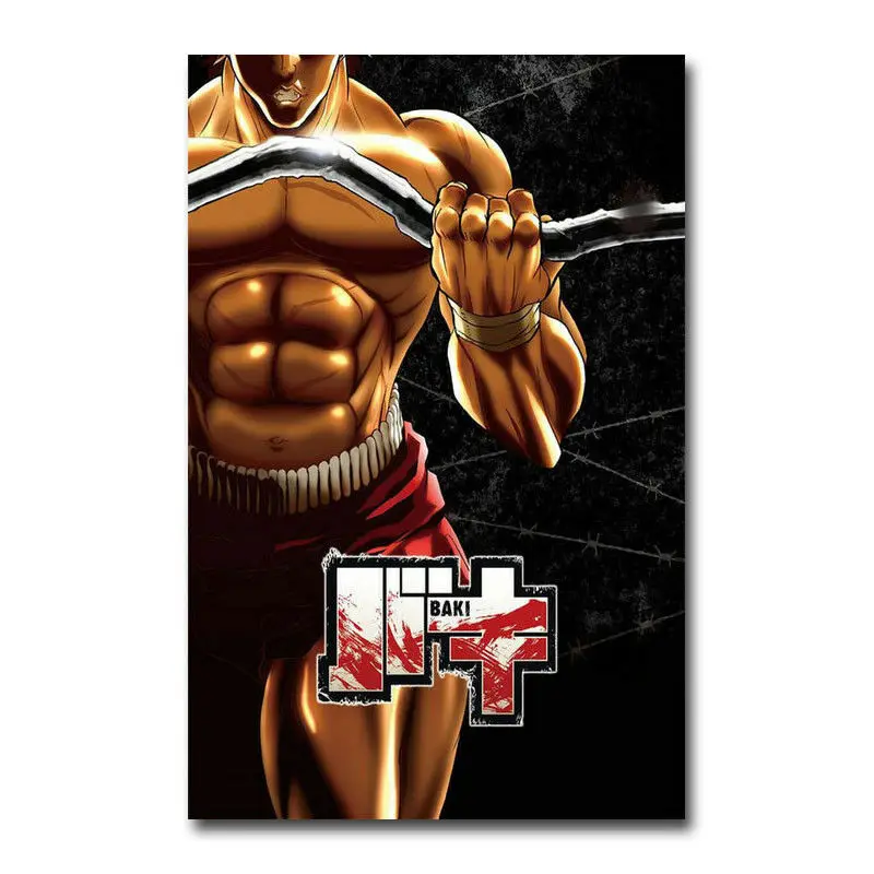 Baki The Grappler ТВ серия шелковая ткань настенный художественный плакат Декор стикер яркий