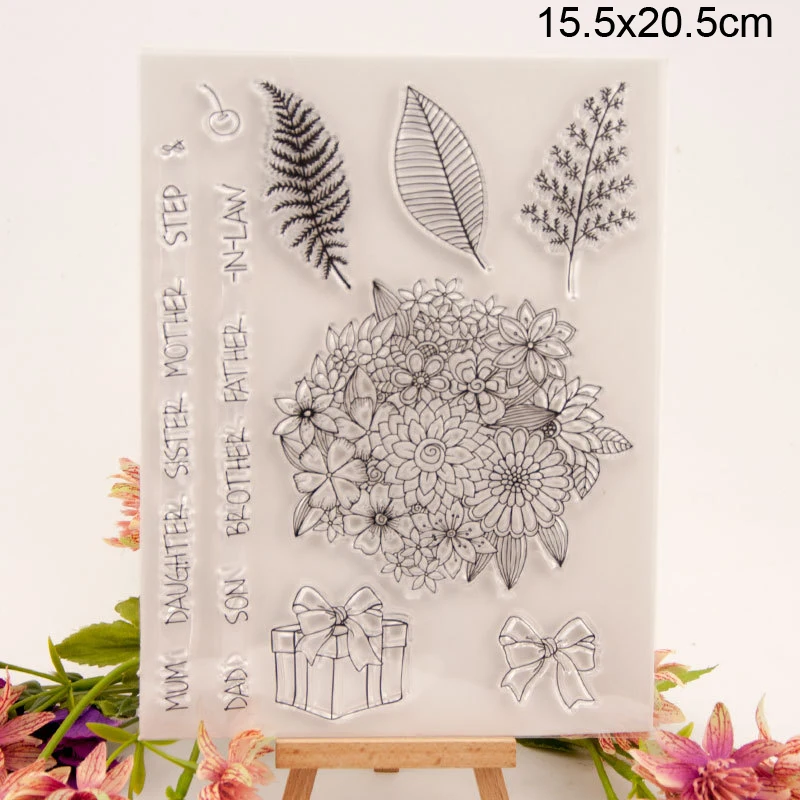 Flower Bow Gift Clear Stamps